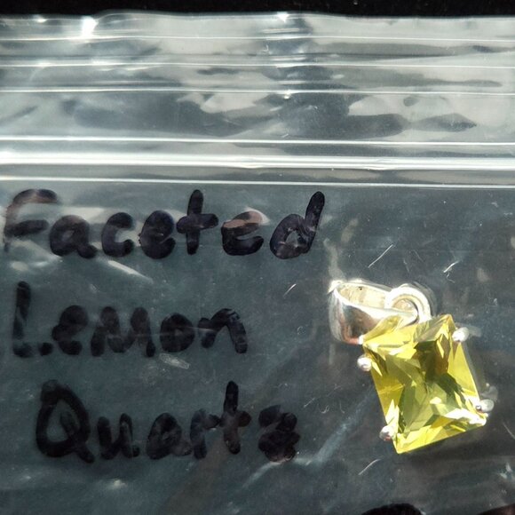 Sterling Silver Faceted Yellow Quartz Pendant - Picture 9 of 10